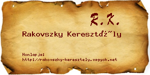 Rakovszky Keresztély névjegykártya